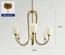 Axyaa pink & white glass pendant light with multiple lamp heads for French living room and bedroom.