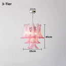 Axyaa White Pink Petal Glass Chandelier Table Lamp - Modern Artistic Lighting