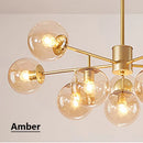 Axyaa Molecular LED Chandelier with Black Gold Iron Finish - 6/8/10 Ball Pendant Lighting