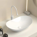 Axyaa Oval Ceramic Vanity Sink - Elegant Bathroom Washbasin, Drainage Accessories