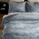 Axyaa Blue Striped Pick Stitch King Size Quilt Set: Soft Lightweight Bedspread