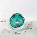 Axyaa Circular Glass Vase for Desk Decoration and Flower Arrangement