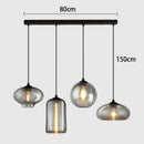 Nordic-Style Ash Glass Island Table & Pendant Lamp Set by Axyaa