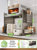 Axyaa Microwave Sliding Shelf Stand with Storage Rack for Home Organization