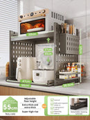 Axyaa Microwave Sliding Shelf Stand with Storage Rack for Home Organization