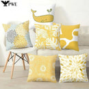 Axyaa Floral Leaves Pattern Cushion Cover for Modern Living Room