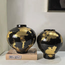 Axyaa Gold Foil Pattern Ceramic Vase - Modern Home Decor Handicrafts