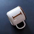 Axyaa Light Luxury Nordic Bone Couple Cup - Gold Relief Ceramic Mug