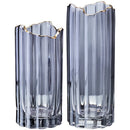Axyaa Glass Vase with Gilded Edges, Hydroponic Flower Arrangement, Soft Decor
