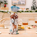 Axyaa Christmas Wine Bottle Cover - Santa Claus Snowman Elk Print - Xmas Table Decor