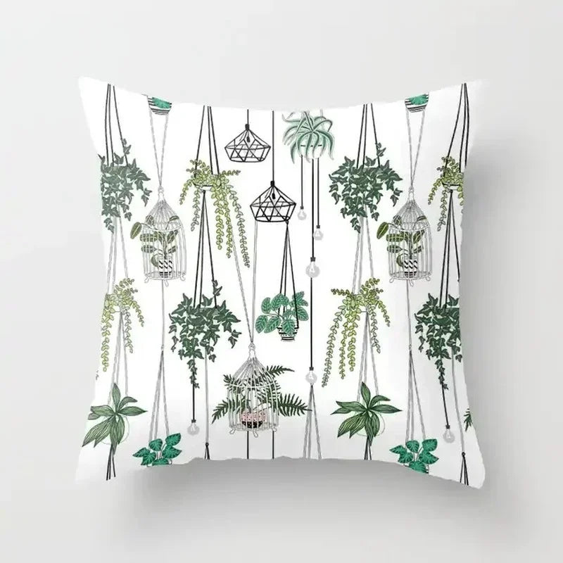 Axyaa Plant Pattern Pillowcase 45*45cm for Home Office Decor