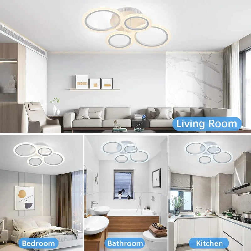 Axyaa Smart Ceiling Light with Remote Control, Acrylic Circle Design for Home Lighting.