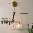 Axyaa Clear Glass LED Wall Lights with Pull Chain Switch