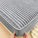 Axyaa Faux Rabbit Velvet Fitted Bed Sheet Single - High-Quality & Skin-Friendly Mattress Topper