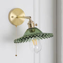 Axyaa Vintage Copper Glass LED Wall Sconce with Pull Chain Switch
