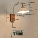 Axyaa Glass Walnut LED Wall Lamp Pull Chain Switch Modern Mirror Light