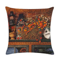 Axyaa Floral Print Linen Pillowcase 45*45cm for Home Decor