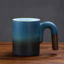 Axyaa Gradient Mug: Large-capacity Rough Pottery Coffee Cup with Handle