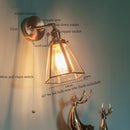 Axyaa Brass Glass LED Wall Light - Vintage Bathroom Vanity Lamp