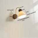Axyaa Ceramic Wood LED Wall Sconce Pull Chain Switch Nordic Stair Light Fixtures