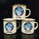 Axyaa Custom Name Constellations Print Enamel Camping Mug - Personalized Handmade Gift