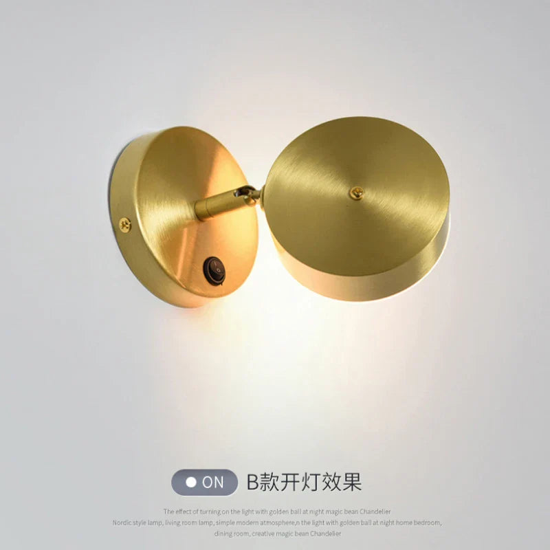 Axyaa Nordic Golden LED Wall Lamp for Bedroom Mirror and Staircase