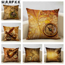 Nautical Compass Cushion Cover for Home, Office, Cafe & Car Decor - Axyaa Brand
