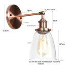 Axyaa Single Arm LED Wall Lamp Glass Iron Vintage Retro Stair Light Fixture