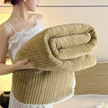 Axyaa Knitting Velvet Throw Blanket: Lightweight, Warm, All Season Solid Color Plaid