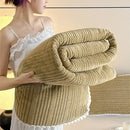 Axyaa Knitting Velvet Throw Blanket: Lightweight, Warm, All Season Solid Color Plaid