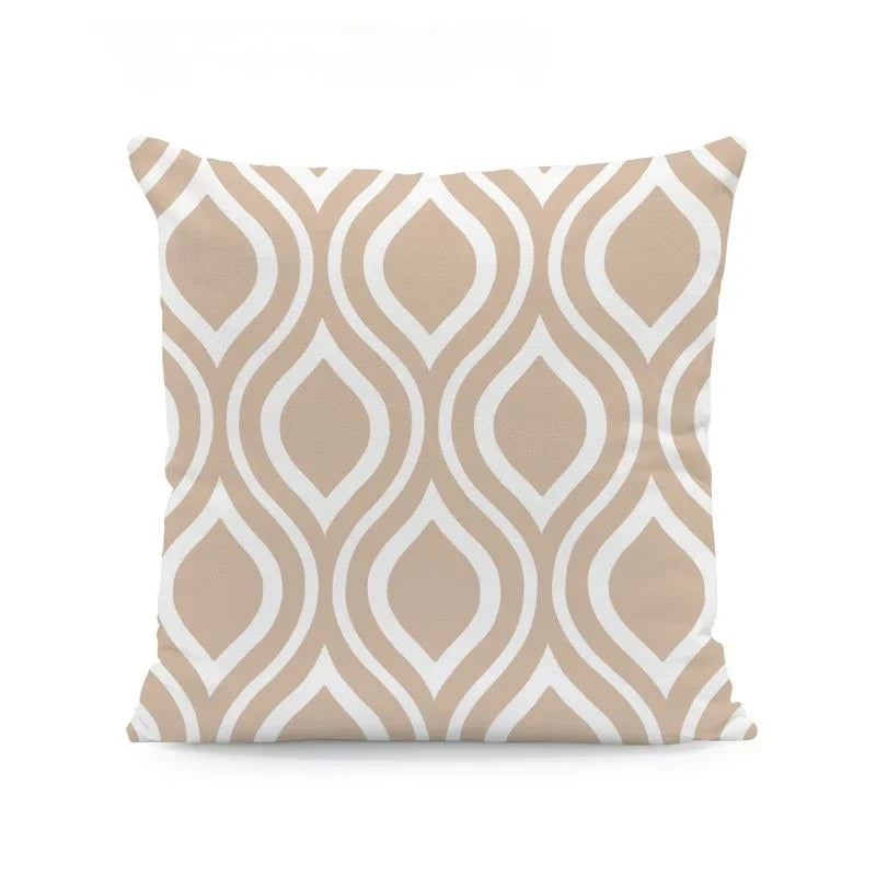 Axyaa Beige Geometric Lace Cushion Cover 45X45cm for Living Room Decor
