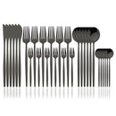 Axyaa 30-Piece White Gold Stainless Steel Cutlery Set