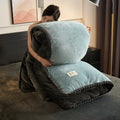 Axyaa Black Gold Milk Fleece Solid Color Quilt Cover - Single Piece, Winter Thickened, Warm