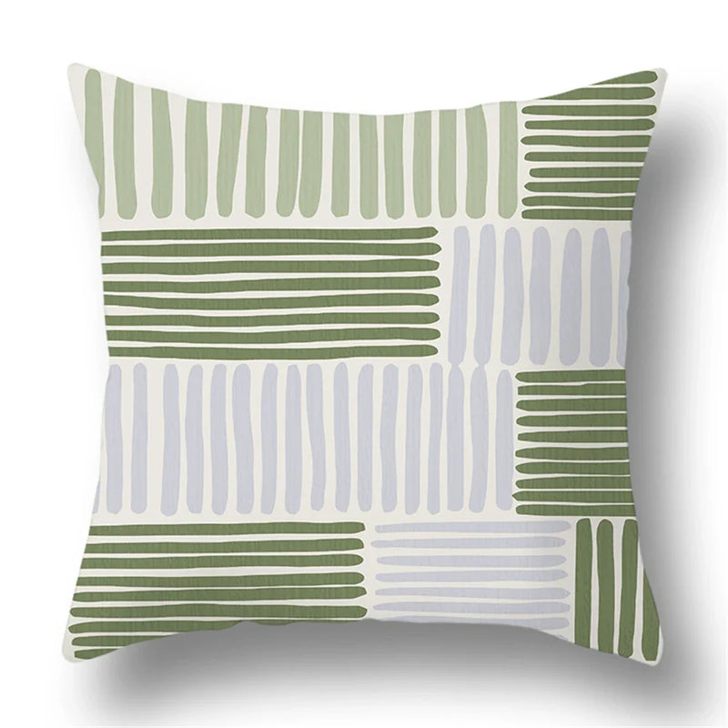 Axyaa Bohemian Style Green Texture Cushion Cover for Home and Car Decor