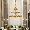 Axyaa Luxury Jade Copper Chandelier for Living Room Dining Hall Villa