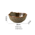 Axyaa Flame-Killed Ceramic Fruit Salad Bowl, Irregular Shape, Molecular Cuisine Tableware
