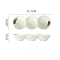 Axyaa Triple Grid Ceramic Sauce Bowl for Hot Pot Sushi Barbecue Tableware