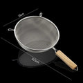 Axyaa Stainless Steel Wooden Handle Strainer Spoon for Multi-functional Kitchen Tools