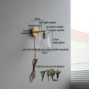 Axyaa Gold LED Crystal Glass Wall Sconce - Modern Nordic Bedroom Balcony Lamp