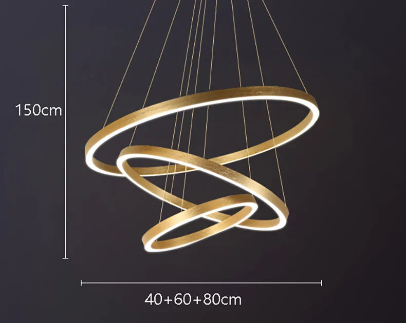 Axyaa Stainless Steel LED Chandelier for Nordic Home Decor