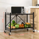 Axyaa Metal Folding Display Stand with Caster Wheels & Organizer Storage Rack