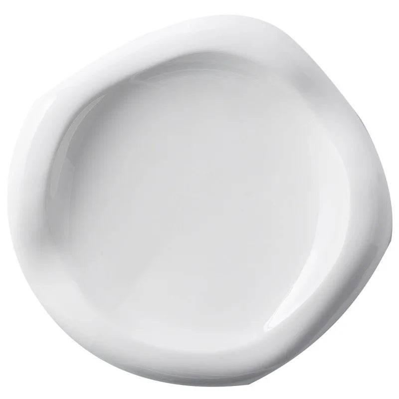 Axya Double Ceramic Dinner Plates Irregular Shaped Steak Plate Set