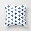 Blue Marble Geometric Cushion Cover 45x45cm for Home & Office Decor by Axyaa