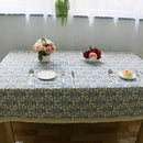 Axya Retro Blue & White Porcelain Pattern Tablecloth - Chinese Classical Cotton Linen