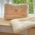 Axyaa Knitted Cotton Bean Velvet Headrest - Soft Touch, Neck Protection Pillow Core