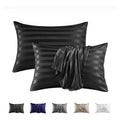 Axyaa Silk Satin Stripes Pillowcase King Queen Size Home Pillow Cover