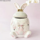 Axya Rabbit Ceramic Storage Jar High Capacity Tea Box Kitchen Organizer