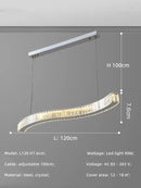 Axyaa Wave Crystal LED Pendant Lights for Modern Dining Room