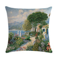 Axyaa Flower Pattern Cushion Cover Cotton Linen Throw Pillow Case for Home Sofa Decor