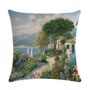 Axyaa Flower Pattern Cushion Cover Cotton Linen Throw Pillow Case for Home Sofa Decor